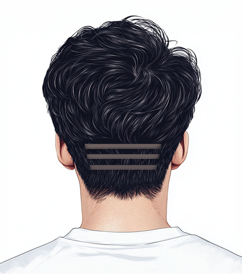 >Non-incisional hair transplant cut
